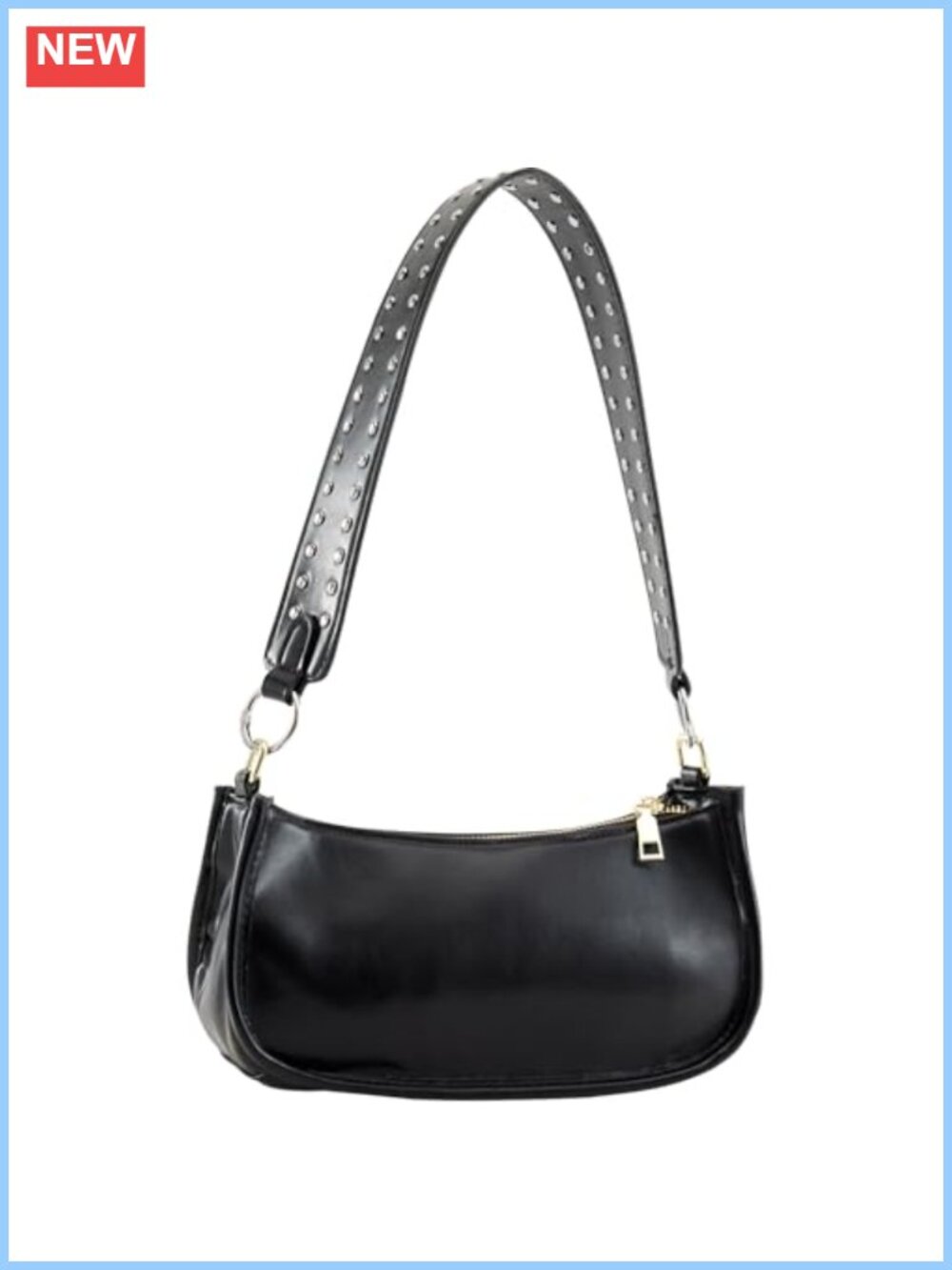 PU Leather Hobo Shoulder Bag Retro Clutch Underarm Purse with 2 Removable Straps